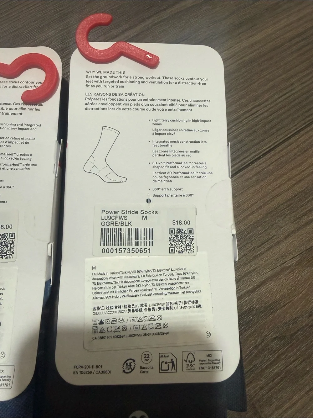 Lululemon Power Stride Crew Socks Bundle Unisex Women 7-9 Men 5.5-7.5 NWT